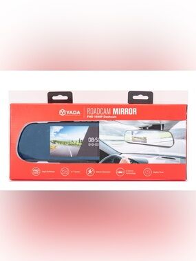 Ada Roadcam Mirror FHD 1080P Dashcam - Black and Red